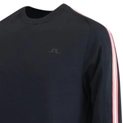 J.Lindeberg Golf Jumper - Sneaky Crew Neck - Black AW23 -Fashion Golf j lindeberg golf jumper sneaky crew neck black aw23 amjs09020 9999 31