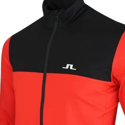 J.Lindeberg Golf Mid Layer - Banks FZ - Fiery Red AW23 -Fashion Golf j lindeberg golf mid layer banks fz fiery red aw23 amjs09082 g135 39
