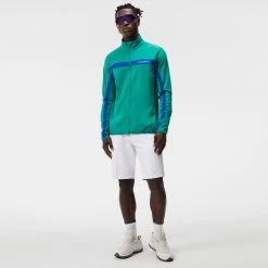 J.Lindeberg Golf Mid Layer - Jarvis FZ - Proud Peacock AW23 -Fashion Golf j lindeberg golf mid layer jarvis fz proud peacock aw23 amjs09084 m501 30