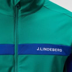 J.Lindeberg Golf Mid Layer - Jarvis FZ - Proud Peacock AW23 -Fashion Golf j lindeberg golf mid layer jarvis fz proud peacock aw23 amjs09084 m501 31