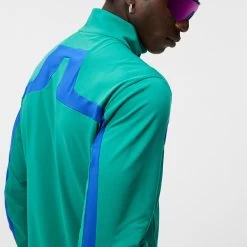 J.Lindeberg Golf Mid Layer - Jarvis FZ - Proud Peacock AW23 -Fashion Golf j lindeberg golf mid layer jarvis fz proud peacock aw23 amjs09084 m501 32