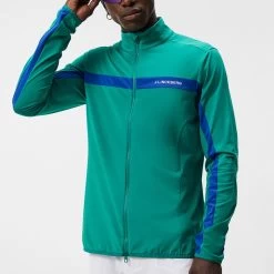 J.Lindeberg Golf Mid Layer - Jarvis FZ - Proud Peacock AW23 -Fashion Golf j lindeberg golf mid layer jarvis fz proud peacock aw23 amjs09084 m501 34