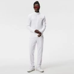 J.Lindeberg Golf Mid Layer - Jarvis FZ - White AW23 -Fashion Golf j lindeberg golf mid layer jarvis fz white aw23 amjs09084 0000 40