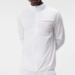 J.Lindeberg Golf Mid Layer - Jarvis FZ - White AW23 -Fashion Golf j lindeberg golf mid layer jarvis fz white aw23 amjs09084 0000 44