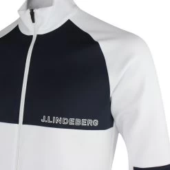 J.Lindeberg Golf Mid Layer - Lazarus FZ - White SS23 -Fashion Golf j lindeberg golf mid layer lazarus fz white ss23 amjs08040 0000 17