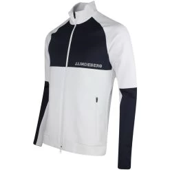 J.Lindeberg Golf Mid Layer - Lazarus FZ - White SS23 -Fashion Golf j lindeberg golf mid layer lazarus fz white ss23 amjs08040 0000 18