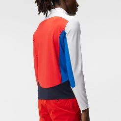 J.Lindeberg Golf Mid Layer - Swirl FZ - White SS23 -Fashion Golf j lindeberg golf mid layer swirl fz white ss23 amjs07589 0000 b