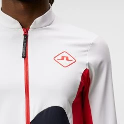 J.Lindeberg Golf Mid Layer - Swirl FZ - White SS23 -Fashion Golf j lindeberg golf mid layer swirl fz white ss23 amjs07589 0000 d