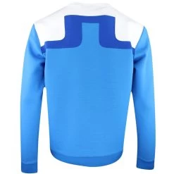 J.Lindeberg Golf Pullover - Jeff Crew Neck - Brilliant Blue SS23 -Fashion Golf j lindeberg golf pullover jeff crew neck brilliant blue ss23 amjs07967 o175 94