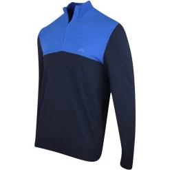 J.Lindeberg Golf Pullover - Jeff Knitted QZ - JL Navy SS23 -Fashion Golf j lindeberg golf pullover jeff knitted sweater jl navy ss23 amkw08141 6855 n