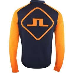 J.Lindeberg Golf Mid Layer - Rolf Hybrid Knit FZ - JL Navy SS23 -Fashion Golf j lindeberg golf pullover rolf hybrid knit jl navy ss23 amkw07594 6855 r