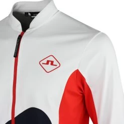 J.Lindeberg Golf Mid Layer - Swirl FZ - White SS23 -Fashion Golf j lindeberg golf pullover swirl mid layer white ss23 amjs07589 0000 n