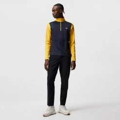 J.Lindeberg Golf Pullover - Terry HZ Mid - Citrus SS23 -Fashion Golf j lindeberg golf pullover terry mid layer citrus ss23 amjs07868 i040 c