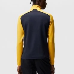 J.Lindeberg Golf Pullover - Terry HZ Mid - Citrus SS23 -Fashion Golf j lindeberg golf pullover terry mid layer citrus ss23 amjs07868 i040 d