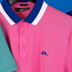 J.Lindeberg Golf Shirt - Benji Regular Fit - Azalea Pink HS23 -Fashion Golf j lindeberg golf shirt benji regular fit azalea pink hs23 gmjt08409 s098 2
