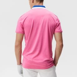 J.Lindeberg Golf Shirt - Benji Regular Fit - Azalea Pink HS23 -Fashion Golf j lindeberg golf shirt benji regular fit azalea pink hs23 gmjt08409 s098 d