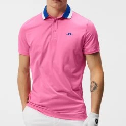 J.Lindeberg Golf Shirt - Benji Regular Fit - Azalea Pink HS23 -Fashion Golf j lindeberg golf shirt benji regular fit azalea pink hs23 gmjt08409 s098 e
