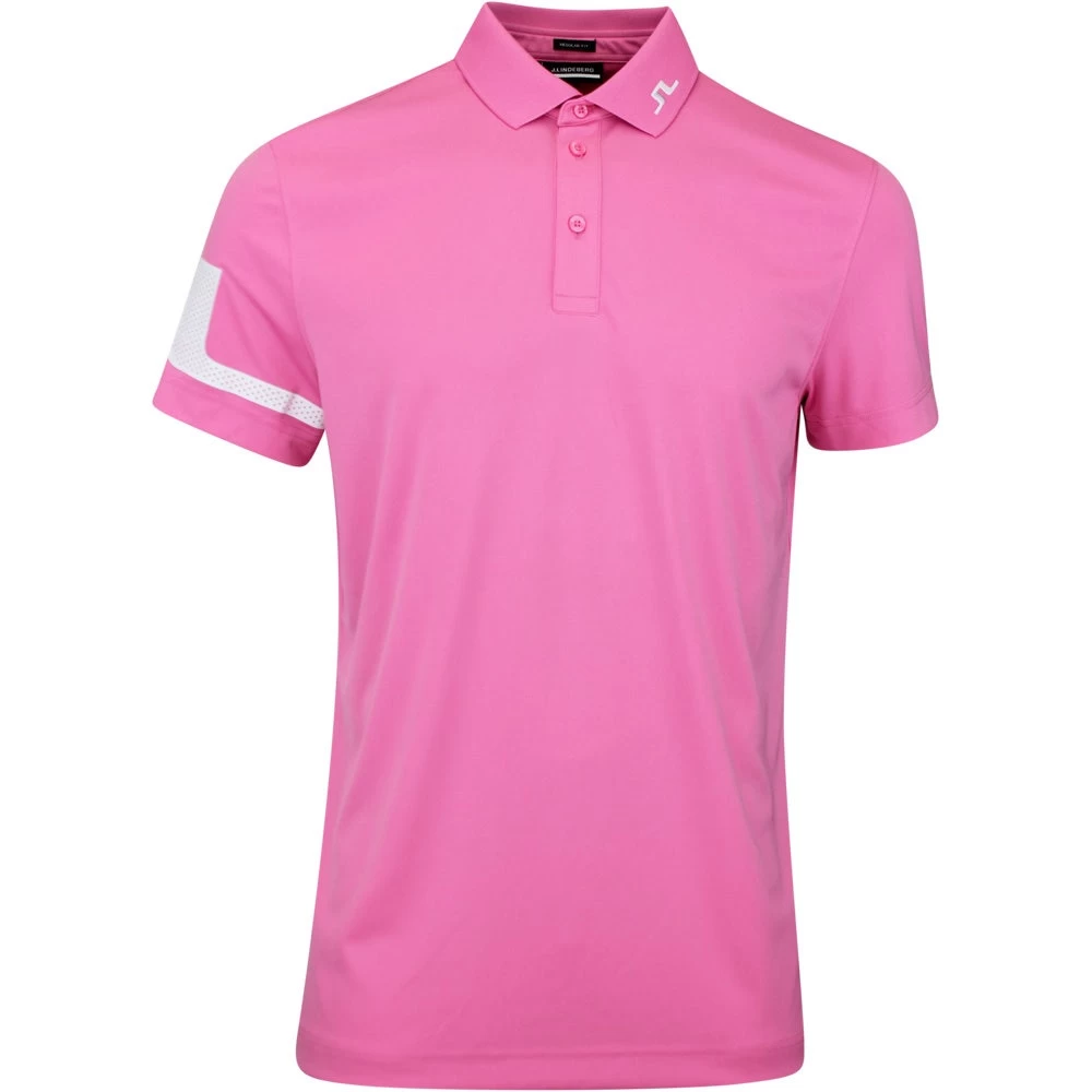 J.Lindeberg Golf Shirt - Heath Regular Fit - Azalea Pink HS23 3 J.Lindeberg Golf Shirt - Heath Regular Fit - Azalea Pink HS23