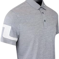 J.Lindeberg Golf Shirt - Heath Regular Fit - Grey Mel. AW23 -Fashion Golf j lindeberg golf shirt heath regular fit grey mel aw23 gmjt08559 9363 145