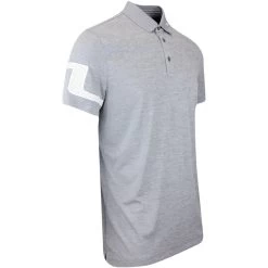 J.Lindeberg Golf Shirt - Heath Regular Fit - Grey Mel. AW23 -Fashion Golf j lindeberg golf shirt heath regular fit grey mel aw23 gmjt08559 9363 146