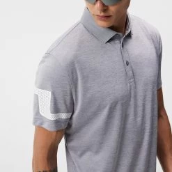 J.Lindeberg Golf Shirt - Heath Regular Fit - Grey Mel. AW23 -Fashion Golf j lindeberg golf shirt heath regular fit grey mel aw23 gmjt08559 9363 21