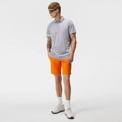 J.Lindeberg Golf Shirt - Heath Regular Fit - Grey Mel. AW23 -Fashion Golf j lindeberg golf shirt heath regular fit grey mel aw23 gmjt08559 9363 22