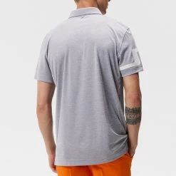 J.Lindeberg Golf Shirt - Heath Regular Fit - Grey Mel. AW23 -Fashion Golf j lindeberg golf shirt heath regular fit grey mel aw23 gmjt08559 9363 23