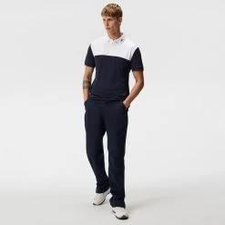 J.Lindeberg Golf Shirt - Jeff Reg Fit - White AW23 -Fashion Golf j lindeberg golf shirt jeff reg fit white aw23 gmjt08561 0000 0