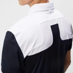 J.Lindeberg Golf Shirt - Jeff Reg Fit - White AW23 -Fashion Golf j lindeberg golf shirt jeff reg fit white aw23 gmjt08561 0000 1