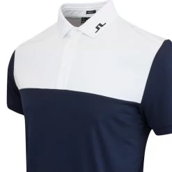 J.Lindeberg Golf Shirt - Jeff Reg Fit - White AW23 -Fashion Golf j lindeberg golf shirt jeff reg fit white aw23 gmjt08561 0000 105