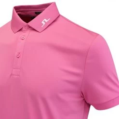J.Lindeberg Golf Shirt - KV Regular Fit - Azalea Pink HS23 -Fashion Golf j lindeberg golf shirt kv print high summer 2023 0009 img 9358
