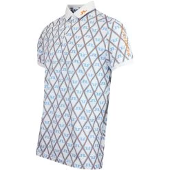 J.Lindeberg Golf Shirt - Tour Tech Print Reg Fit - LBB Diamond AW23 -Fashion Golf j lindeberg golf shirt tour tech print reg fit lbb diamond aw23 gmjt08576 a037 128