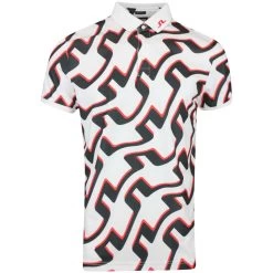 J.Lindeberg Golf Shirt - Tour Tech Print Reg Fit - Wave Bridge AW23