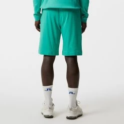 J.Lindeberg Golf Shorts - Jersey Logo - Bright Aqua HS23 -Fashion Golf j lindeberg golf shorts jersey logo bright aqua hs23 gmjs08398 m158 3