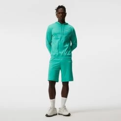 J.Lindeberg Golf Shorts - Jersey Logo - Bright Aqua HS23 -Fashion Golf j lindeberg golf shorts jersey logo bright aqua hs23 gmjs08398 m158 5