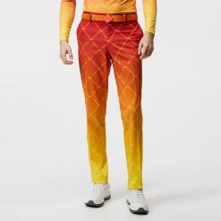 J.Lindeberg Golf Trousers - Fade Print Pant Slim - Sunset SS23 -Fashion Golf j lindeberg golf trousers fade print pant sunset fade logo ss23 gmpa08235 i174 b