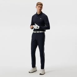 J.Lindeberg Golf Trousers - Stuart Stripe Pant Slim - JL Navy SS23 -Fashion Golf j lindeberg golf trousers stuart stripe pant slim jl navy ss23 gmpa07912 6855 14 4