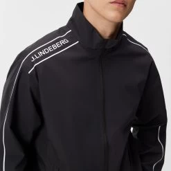 J.Lindeberg Golf Waterproof Jacket - Theo Rain Jkt - Black AW23 -Fashion Golf j lindeberg golf waterproof jacket theo rain jkt black aw23 gmow08864 9999 56