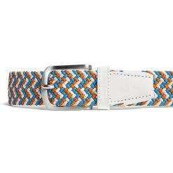 J.Lindeberg Golf Belt - Bubba Elastic - White AW23 -Fashion Golf j lindeberg golf belt bubba elastic white aw23 3 detail