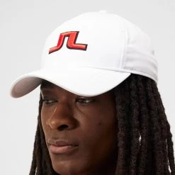 J.Lindeberg Golf Cap - Angus - White AW23 -Fashion Golf j lindeberg golf cap angus white aw23 4 detail