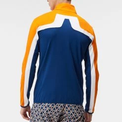 J.Lindeberg Golf Mid Layer - Jarvis FZ - Estate Blue AW23 -Fashion Golf j lindeberg golf mid layer jarvis fz estate blue aw23 4 detail