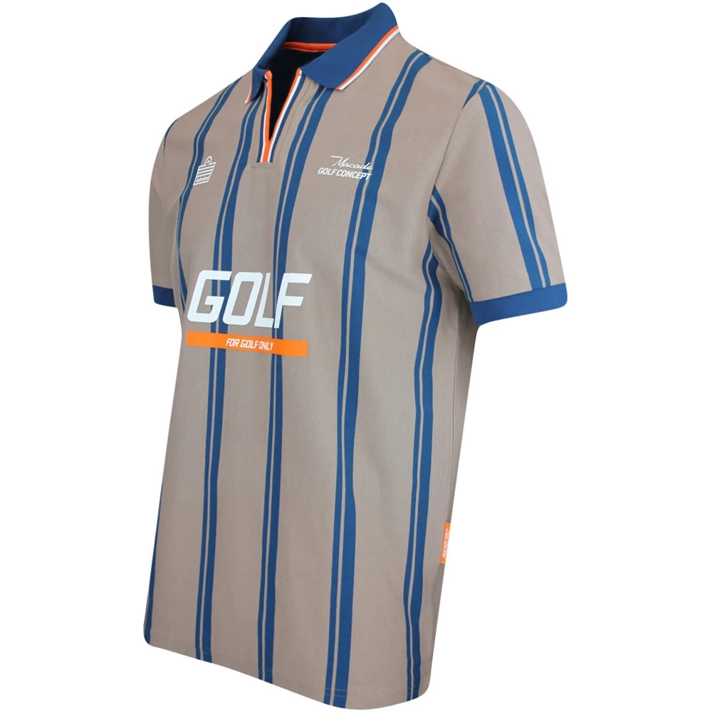 Macade Golf Shirt - Admiral Sportswear Stripe Polo - Light Brown AW23 4 Macade Golf Shirt - Admiral Sportswear Stripe Polo - Light Brown AW23 - Image 2