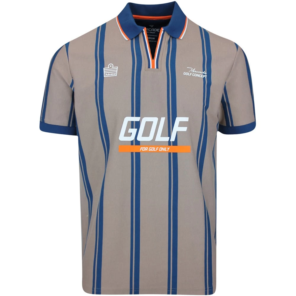 Macade Golf Shirt - Admiral Sportswear Stripe Polo - Light Brown AW23 3 Macade Golf Shirt - Admiral Sportswear Stripe Polo - Light Brown AW23