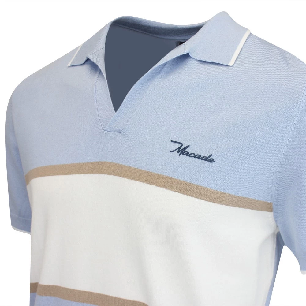 Macade Golf Shirt - Mac Intarsia Knitted Polo - Light Blue AW23 6 Macade Golf Shirt - Mac Intarsia Knitted Polo - Light Blue AW23 - Image 4