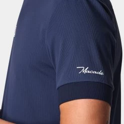 Macade Golf Shirt - Admiral Sportswear Mock Neck Polo - Navy AW23 -Fashion Golf macade admiral collaboration 0040 navyadmiralmockneckshirtweb5