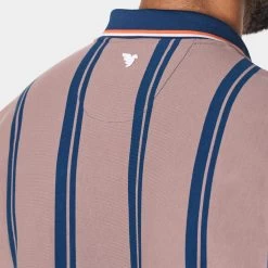 Macade Golf Shirt - Admiral Sportswear Stripe Polo - Light Brown AW23 21 Macade Golf Shirt - Admiral Sportswear Stripe Polo - Light Brown AW23 -Fashion Golf macade admiral collaboration 0063 stripedopencollaradmiralshirtweb6