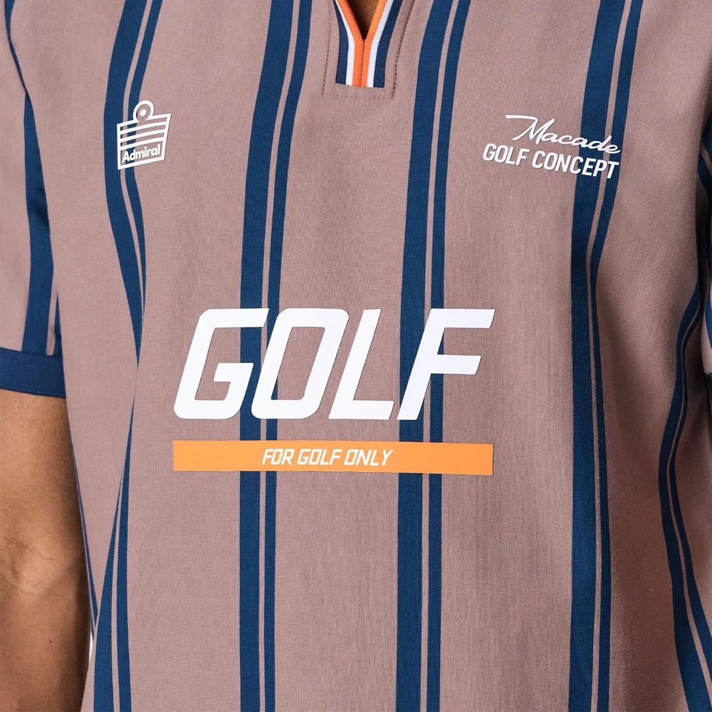 Macade Golf Shirt - Admiral Sportswear Stripe Polo - Light Brown AW23 10 Macade Golf Shirt - Admiral Sportswear Stripe Polo - Light Brown AW23 - Image 8