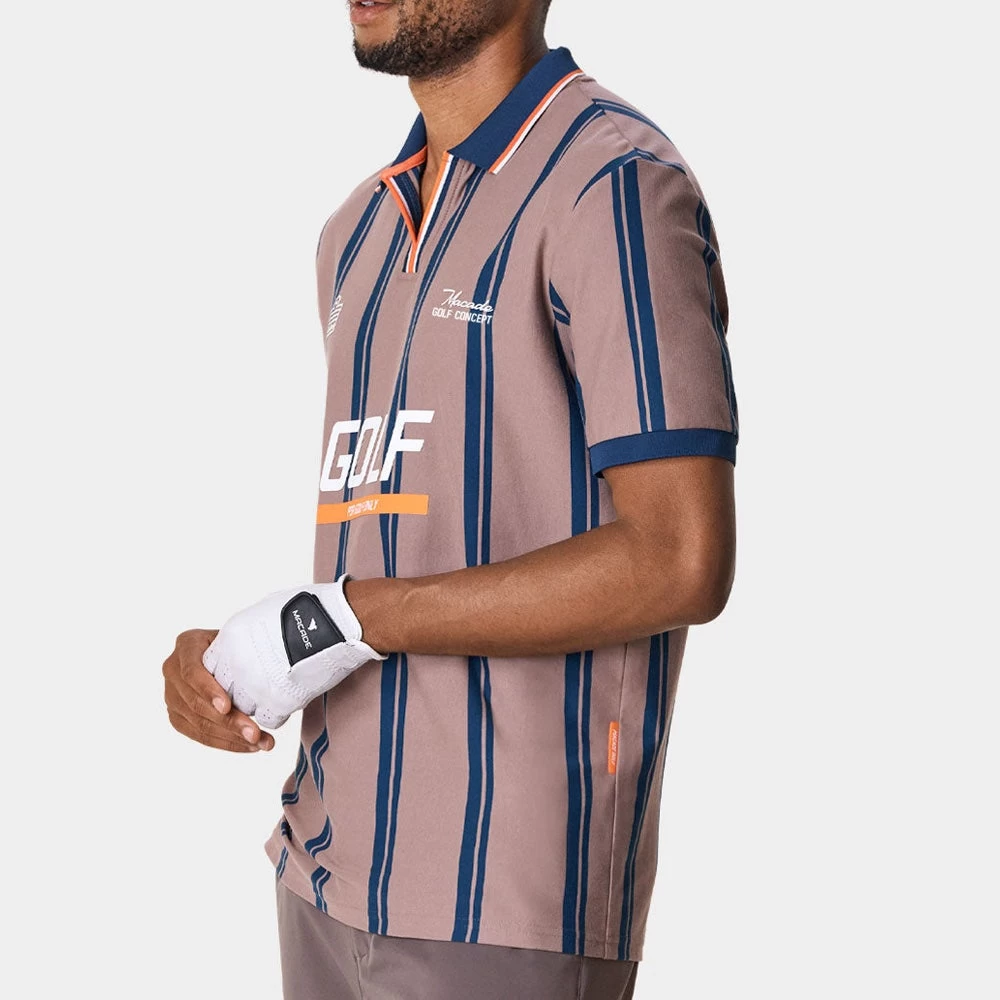 Macade Golf Shirt - Admiral Sportswear Stripe Polo - Light Brown AW23 8 Macade Golf Shirt - Admiral Sportswear Stripe Polo - Light Brown AW23 - Image 6