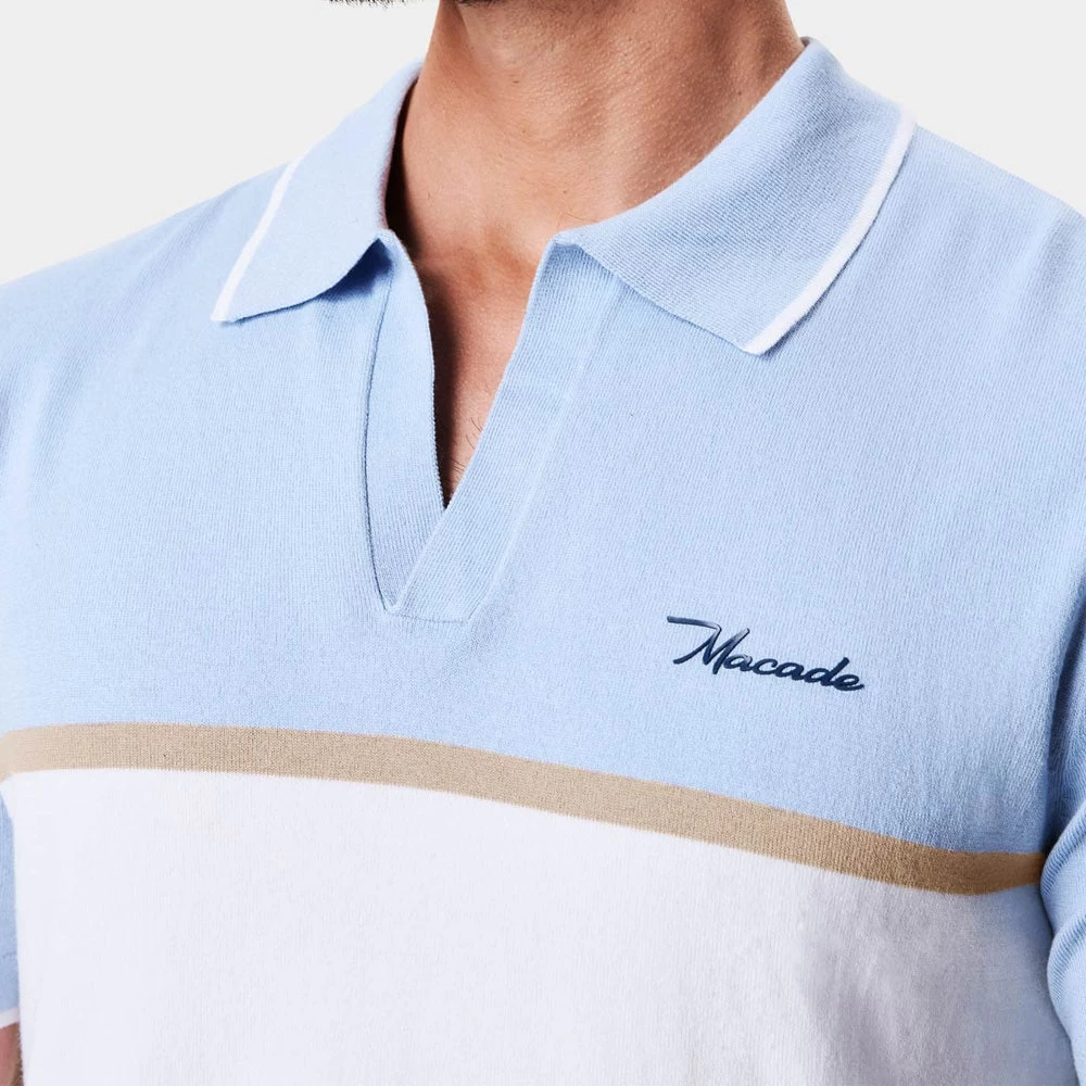 Macade Golf Shirt - Mac Intarsia Knitted Polo - Light Blue AW23 10 Macade Golf Shirt - Mac Intarsia Knitted Polo - Light Blue AW23 - Image 8