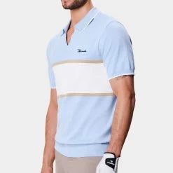 Macade Golf Shirt - Mac Intarsia Knitted Polo - Light Blue AW23 17 Macade Golf Shirt - Mac Intarsia Knitted Polo - Light Blue AW23 -Fashion Golf macade golf 0012 2. mac light blue 1296x